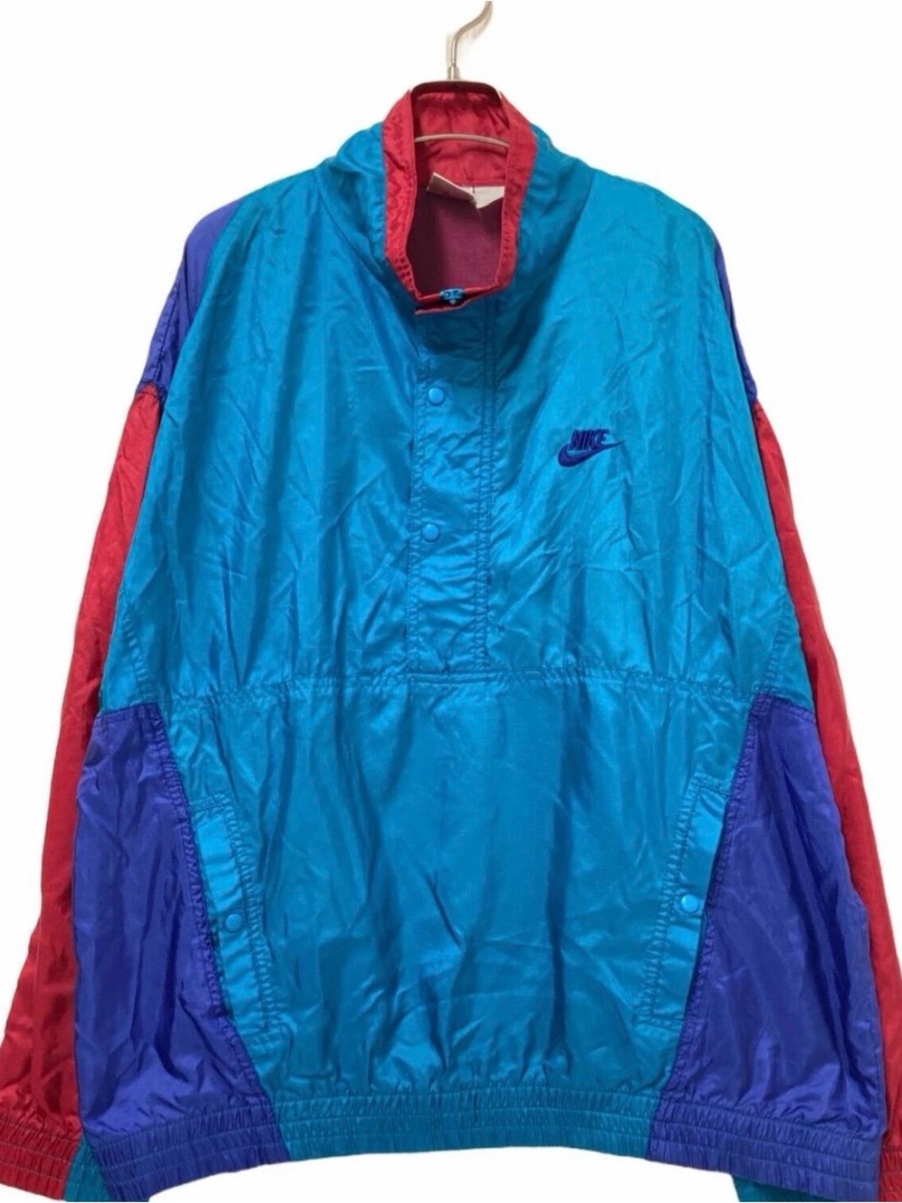 Nike VNTG Teal, Red & Purple Colorblock Pullover Windbreaker